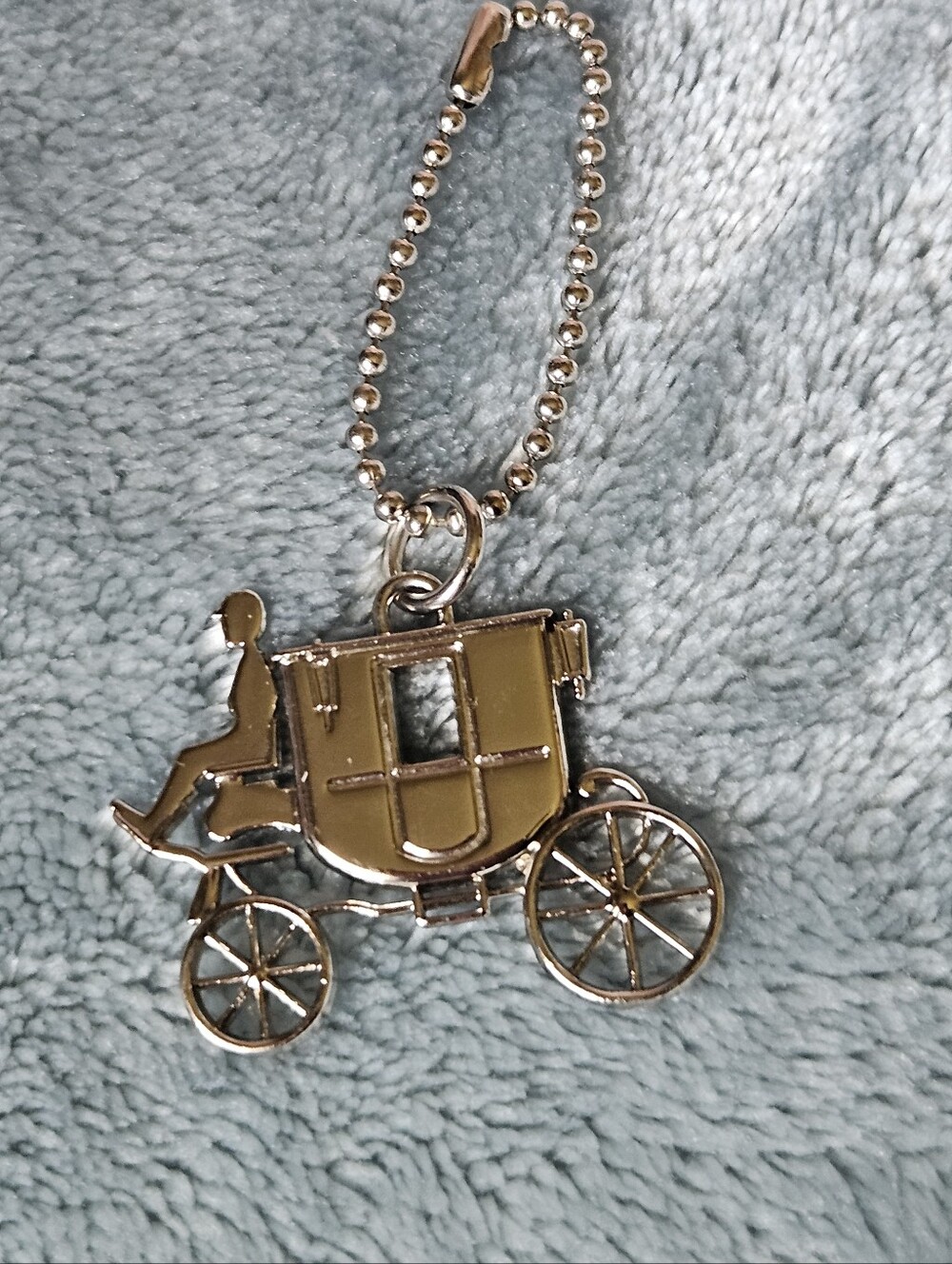 Silver Carriage Keychain Charm
